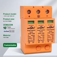 Parasurtenseur industriel CYDUN PV 600V 800V 1000V T2 3P pour systèmes solaires, dispositif de protection 40KA contre les surtensions d'éclairs, SPD CC
