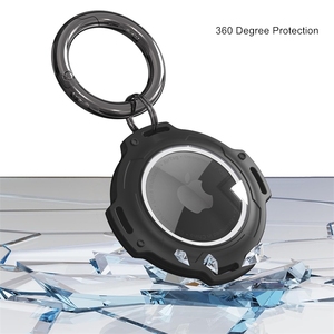 Funda Impermeable IP68 Antipérdida para AirTag 1/2, Soporte para Collar de Perro, Localizador de Niños, Cubierta Protectora de TPU+PC con Llavero - Product Image 4