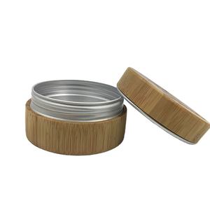 ODM fornitore RUIAPCK fabbrica festa barattolo di bambù 50G contenitore di alluminio alluminio con tappo a <span class=keywords><strong>vite</strong></span> in alluminio con cappotto di bambù - Product Image 1