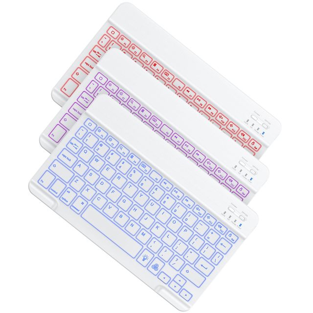 OEM ODM 7 Color Backlit Rechargeable Keyboard for Tablets and Mobile Devices Wireless Ultra Slim Portable Typing Keyb