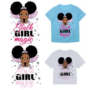 חמוד שחור הילדה אפריו תיקונים ברזל על העברת עבור בגדי אפליקציות העברת חום DIY מדבקות עבור חולצה שמלת ברזל תיקון - Product Image 4