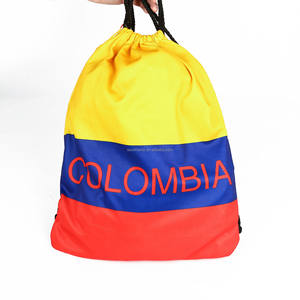Bolsa Deportiva con Cordón de Poliéster Barata con la Bandera de Colombia Personalizada de China 2026, Bolsa Deportiva con Cordón, Mochila Deportiva con Cordón - Product Image 1