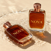 Flacons de parfum en verre transparent mat personnalisés de 50 ml et 100 ml, emballages de parfum de luxe vides, vaporisateur à pompe, OEM ODM