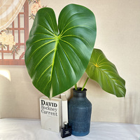 Grandes feuilles artificielles de philodendron tropicales YL pour décoration murale florale de mariage et de Noël, texture réaliste, durables, 80 cm, en soie synthétique
