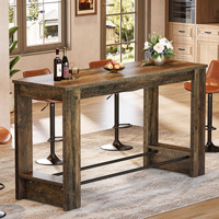 Table de bar haute Tribesigns de 63 pouces, table de pub de 37,4 pouces de hauteur comptoir avec repose-pieds en métal, longue unité de bar à domicile pour la cuisine