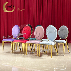 Chaise de banquet de luxe en acier inoxydable doré avec pieds en X pour salle de réception de mariage - Product Image 1