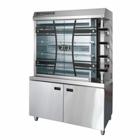 Barbecue rotatif commercial à gaz extérieur 4 broches avec bouton de commande individuel pour rôtir le poulet – Machine à rôtir économe en énergie