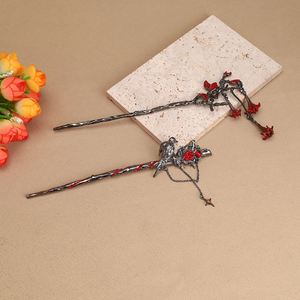 Palillos para el cabello góticos con diseño de rosa y espina, accesorios para el cabello, horquillas, joyería para el cabello en espiral, estilo palillos chinos, regalos - Product Image 4