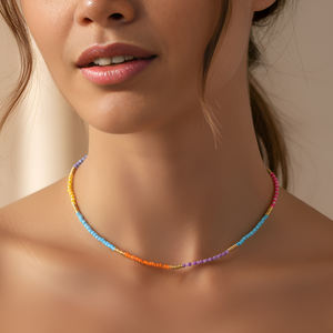 Collar de Cuentas de Colores Go2boho para Mujer, Gargantilla de Cuentas Delicada, Joyería Minimalista para Playa de Verano, Regalo - Product Image 1