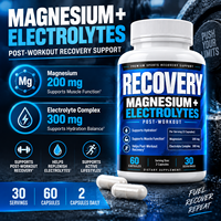 Capsules d'électrolytes de magnésium en marque blanche, 60 gélules, soutien à la récupération post-entraînement et à l'hydratation, complément alimentaire sportif OEM ODM