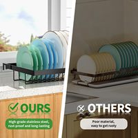 Égouttoir à vaisselle simple en métal pour évier de cuisine, rétractable, extensible, multifonctionnel, moderne et minimaliste, pour le rangement des assiettes