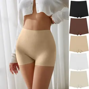 Fábrica al por mayor antideslizante No Roll Edge puro algodón entrepierna desnuda seguridad pantalones mallas de las mujeres