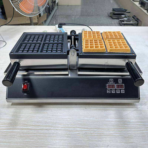 Commercial Electric Belgian <b>Waffle</b> <b>Maker</b> Non-Stick 4 Slice Square <b>Waffle</b> Machine with Digital Timer for Restaurant - Product Image 5