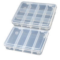 Newbility – petite boîte de rangement transparente multifonctionnelle en plastique, 4 grilles, 12 grilles, boîte à leurres de pêche