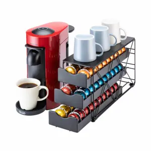 Soporte de 3 niveles para cápsulas de café Nespresso Vertuoline de Metal, 60 uds., almacenamiento de cocina para cápsulas de café, soportes para mayor comodidad