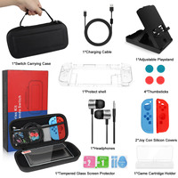 Coque de transport pour Nintendo Switch 19 en 1, accessoires fantaisie, protection d'écran, étui rigide, pour console