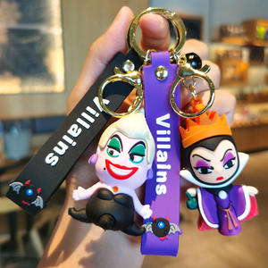 LLavero de bruja malvada MINISO, villana de dibujos animados, Ursula Cruella, <span class=keywords><strong>Mal</strong></span>éfica, llavero de coche de plástico, bolsa colgante, llavero de Anime, Juguetes - Product Image 5