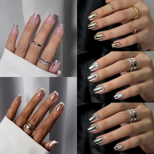 Soft Gel Press on False Nails Supplier Artificial Fake Nails With Glue High Quality Wholesale Luxury Acrylic Press on Nails - Product Image 3