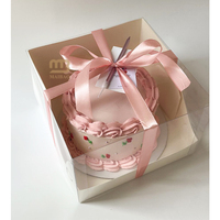 Boîte d'emballage de pâtisserie multifonctionnelle Boîte d'emballage de gâteau mousse portable Boîte d'emballage de pâtisserie à emporter 10x10x8 Boîte à gâteau transparente avec dessus de fenêtre