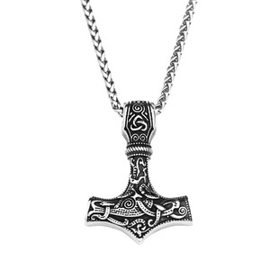 yunnique Thor's Hammer Pendant Necklace Stainless Steel Men's Viking Rune Design Gift Jewelry - Product Image 5