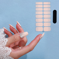Échantillon gratuit d'autocollants de vernis à ongles en gel autocollants de couleur unie enveloppements d'ongles sans UV, non toxiques, imperméables