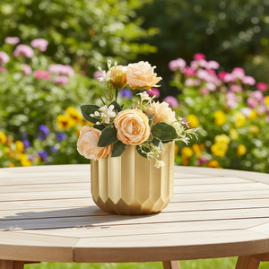 Macetas de Plástico Doradas de Varios Tamaños, Decoración de Hogar de Lujo, Macetas Doradas para Flores, Cactus y Suculentas, Decoración de Balcón - Product Image 1