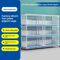 Cage à pigeons premium à 3 niveaux, anti-prédateur, en acier galvanisé épaissi, design spacieux, avec plateau en plastique pour l'élevage en extérieur