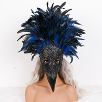 Ornement facial en plumes multicolores pour le carnaval, les festivals, les spectacles sur scène, les défilés et le cosplay