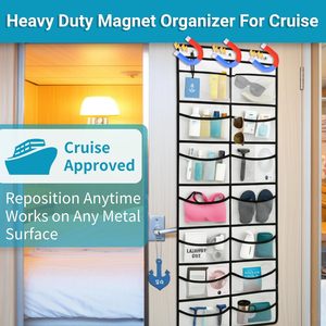 Over The Door Organizer 14 Pockets Magnetic Hanging <b>Storage</b> For Cruise Ships <b>Shoes</b> Accessories - Product Image 2