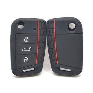 Funda de Silicona para Llave de Coche VW <span class=keywords><strong>Golf</strong></span> de 3 Botones, Touran, <span class=keywords><strong>Sportvan</strong></span>, Soporte Plegable para Llaves - Product Image 1