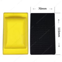 70x115mm jaune main extraction de poussière ponçage polissage bloc éponge sans poussière flocage papier de verre mousse tampon bloc