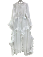 Robe longue élégante et décontractée pour femmes nouvelle robe mi-longue à volants irréguliers ample grande taille respirante pour femmes teinte unie