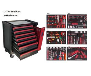 Chariot à outils réglable en acier robuste et durable de 421 pièces, chariot de réparation automobile, 7 tiroirs, <span class=keywords><strong>garage</strong></span>, entrepôt, atelier, armoire à outils - Product Image 2
