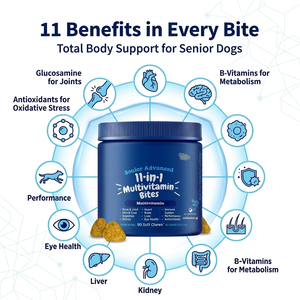 11ใน1โปรไบโอติกกัดวิตามินรวมการย่อย Msm แครนเบอร์รี่ลูทีนไก่รสนุ่มเคี้ยวข้อต่อสะโพกของสุนัข - Product Image 3