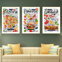 Gourmet Restoran Kapur Seni Dinding Poster Lezat Ham Toast Meksiko Kanvas Lukisan Pizzeria Dekorasi KitchenCanvas Lukisan Dinding