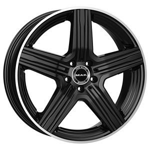 Lewis 9J19 Anillo de espejo negro brillante 5X112 CB66, ruedas de coche de 6 pasajeros MAK F9090EWGL50WS5X Ruedas de aleación Et50 5X112 - Product Image 1