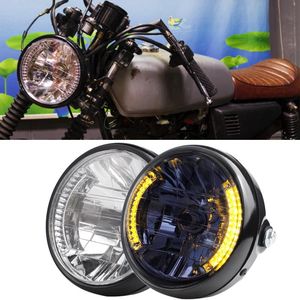 Nouveau universel 7 "12v moto <span class=keywords><strong>phare</strong></span> <span class=keywords><strong>rond</strong></span> clignotant lampe frontale pour Harley Bobber Honda Yamaha <span class=keywords><strong>Kawasaki</strong></span> café Racer - Product Image 6
