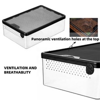 PC Clear Reptiles Accessoires Boîte D'incubation Terrarium Cage pour Grenouille Araignée Insecte Vitrines Gecko