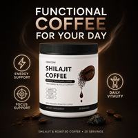 Poudre de café Shilajit en marque blanche OEM, 20 portions pour l'énergie quotidienne, la concentration et le soutien de la vitalité