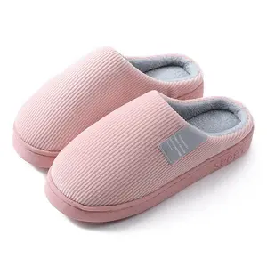 Wholesale Custom Warm Plush Furry Home Slippers Indoor Lovers Couple Youth Cotton Memory Foam Women home Slippers Shoes