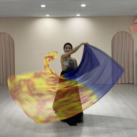 Nouvelle louange en mousseline de soie gaze Performance multicolore rectangulaire dégradé culte drapeau accessoires de danse