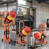 Fluentwonder Fw009 Manutacteur manuel multifonctionnel en acier inoxydable pour fûts en plastique HDPE de 200L, hauteur de levage 2000mm, pour fûts d'huile