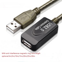 Cable de extensión activo usb 2,0 negro transparente, 10m, con 1 IC, disponible