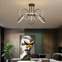 Lustre moderne en acier inoxydable à emboîtement, design créatif, suspension lumineuse, lampe LED simple et luxueuse