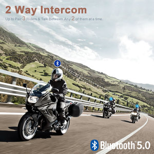 Fodsports FX2 helm sepeda motor 1KM, Headset Bluetooth mendukung panggilan bebas genggam tahan air interkom - Product Image 4