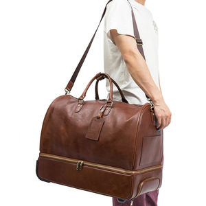 패션 디자인 더플 백 확장 가능한 롤링 여행 가방 비건 가죽 트롤리 수하물 가방 부드러운 바퀴 운반 - Product Image 2