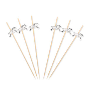 Spuntini di spiedini di bambù gratuiti 100 stuzzicadenti naturali da 4.7 pollici Snack bastoncini di formaggio frutta - Product Image 3