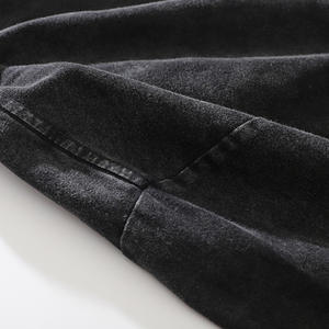 Vente en gros de T-shirt à manches courtes en pur coton surdimensionné à imprimé étoile américaine délavée rétro à motif solide de marque à la mode - Product Image 4