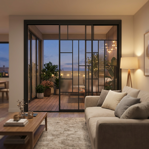 <span class=keywords><strong>Puerta</strong></span> de Seguridad Exterior para Casa o Villa, <span class=keywords><strong>Puerta</strong></span> <span class=keywords><strong>Corredera</strong></span> <span class=keywords><strong>Negra</strong></span> de Hierro con Doble Vidrio Templado, Tamaño Personalizado - Product Image 6
