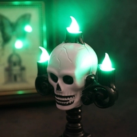 Lanterne de rue LED en forme de crâne pour Halloween, lumière sans flamme à piles pour bar, maison hantée, décoration de fête, accessoire d'ambiance